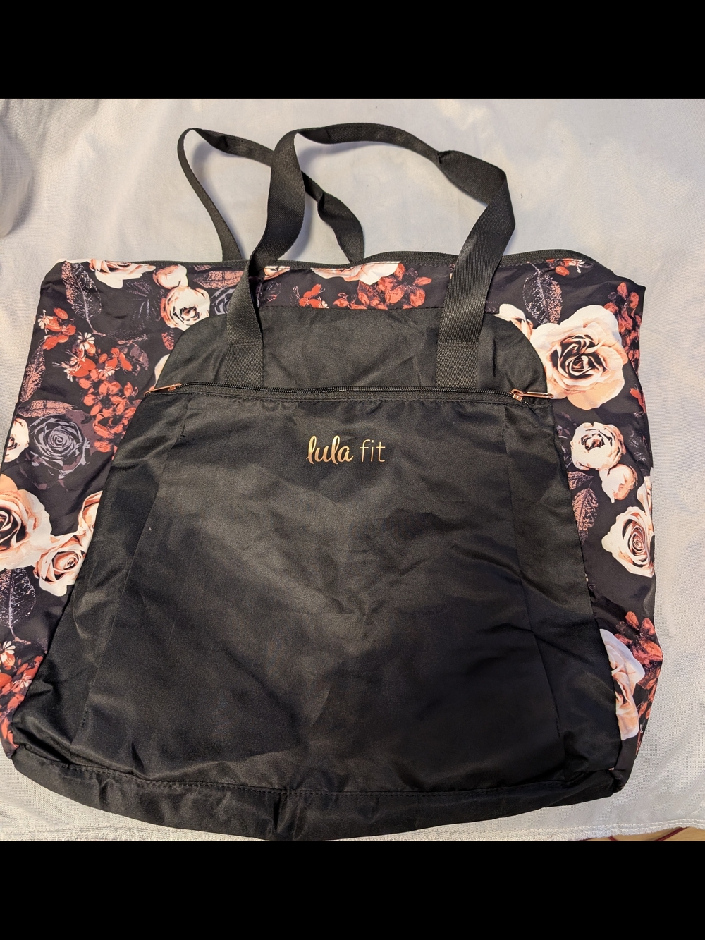 Lula Fit Black & Floral Women's Tote Bag